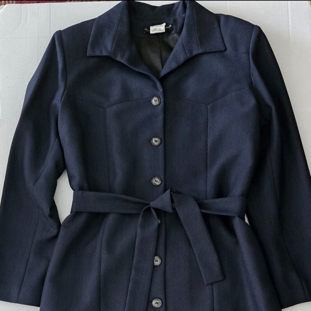 Elegant Navy Blue Button-Up Dress